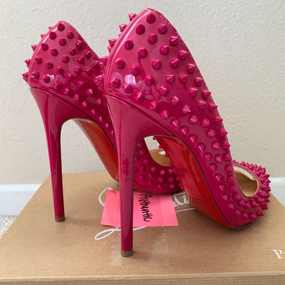 Christian Louboutin Pigalle Spikes 120 Patent Pink Grenadine Sz 41 EU / 11 US - Picture 8 of 16